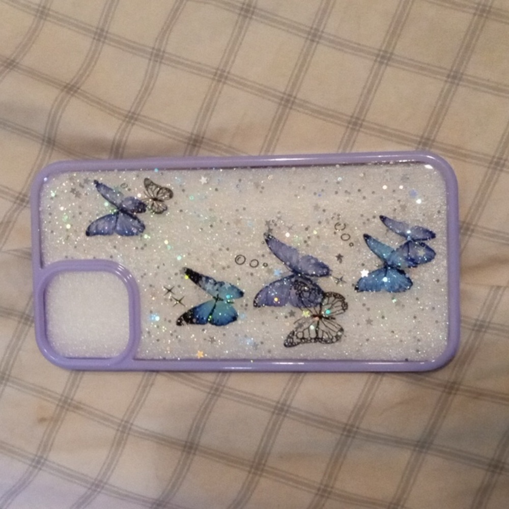 iPhone 13 butterfly case-purple
